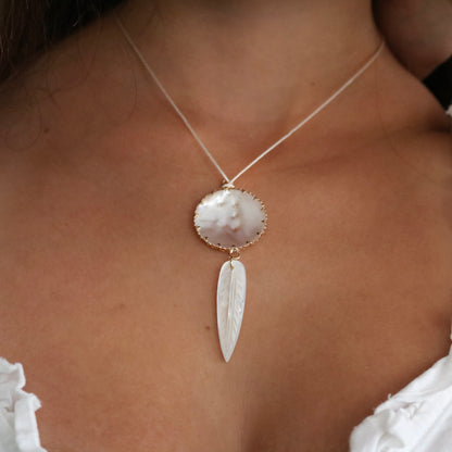 Pearl & Leaf Necklace